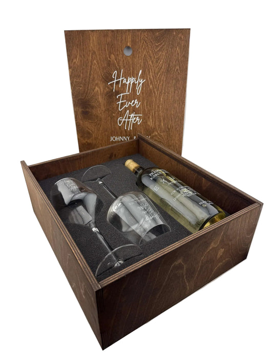 Custom Engraved Wine Glass Gift Box Set