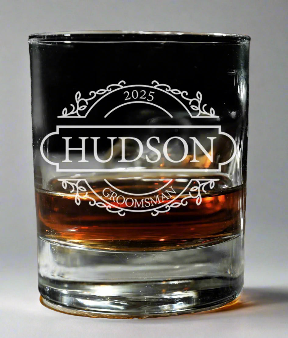 Customized Groomsman Whiskey Glasses