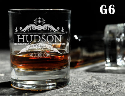 Customized Groomsman Whiskey Glasses