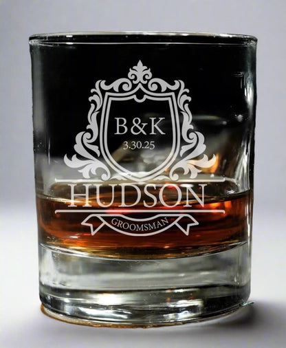 Customized Groomsman Whiskey Glasses