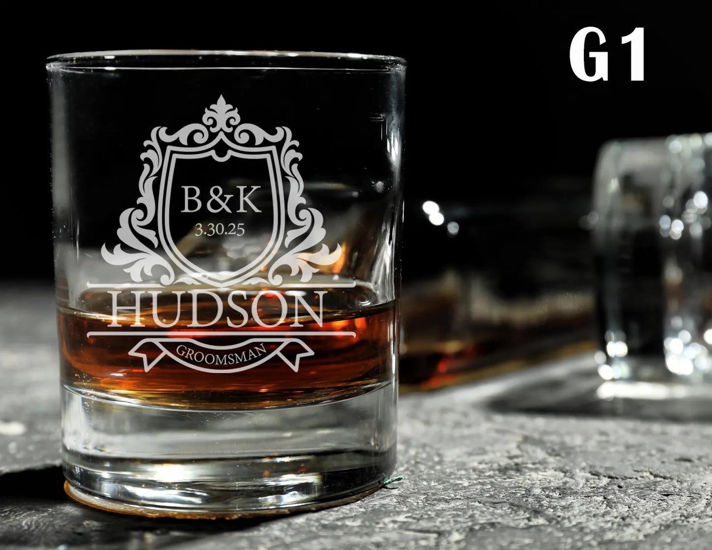 Customized Groomsman Whiskey Glasses