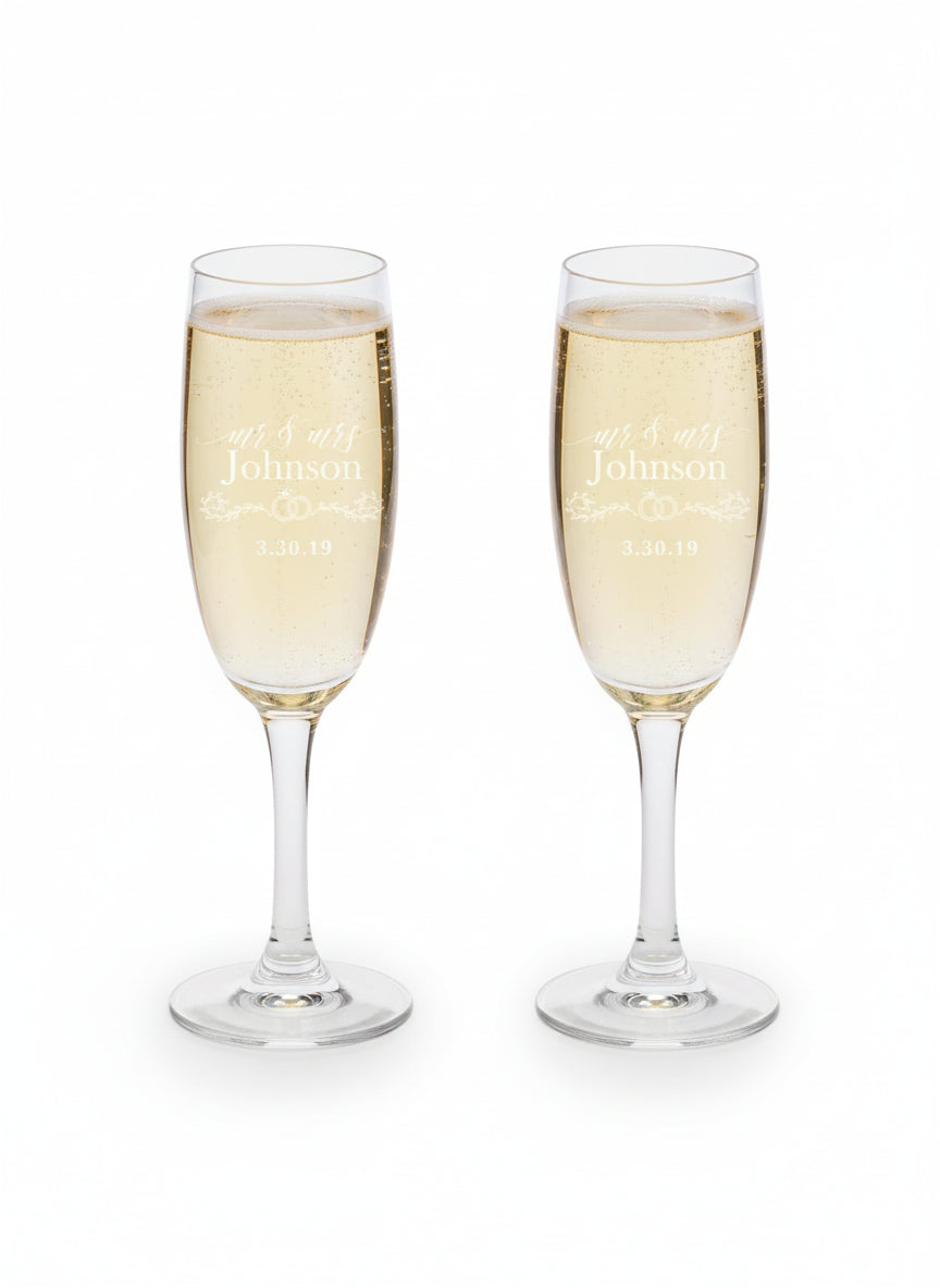 Personalized Wedding Champagne Glass