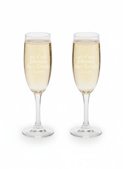 Personalized Wedding Champagne Glass