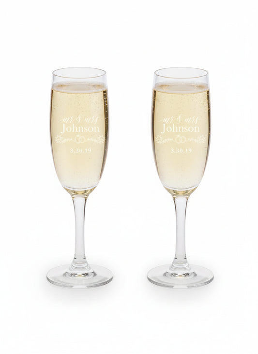 Personalized Wedding Champagne Glass