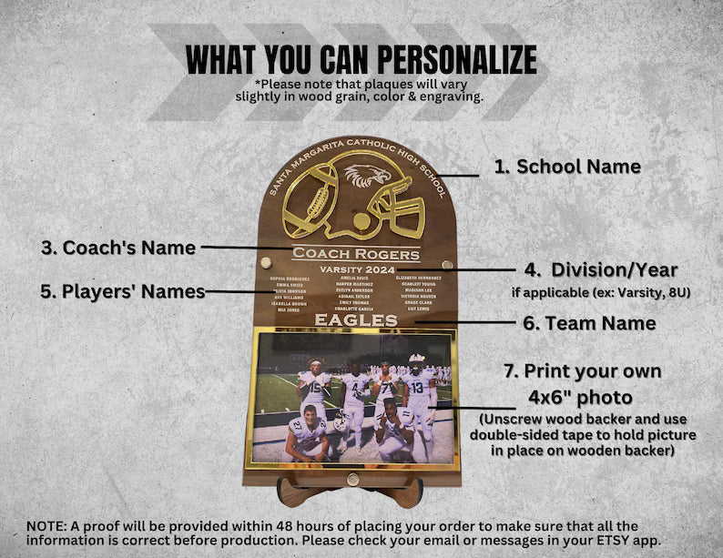 Personalized Football Photo Frame