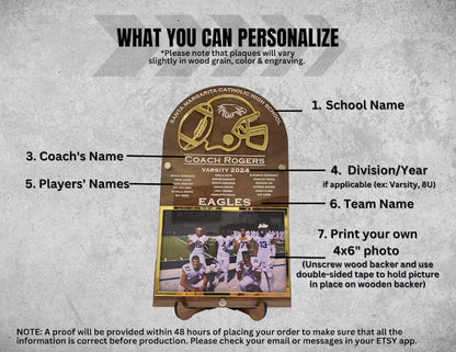 Personalized Football Photo Frame