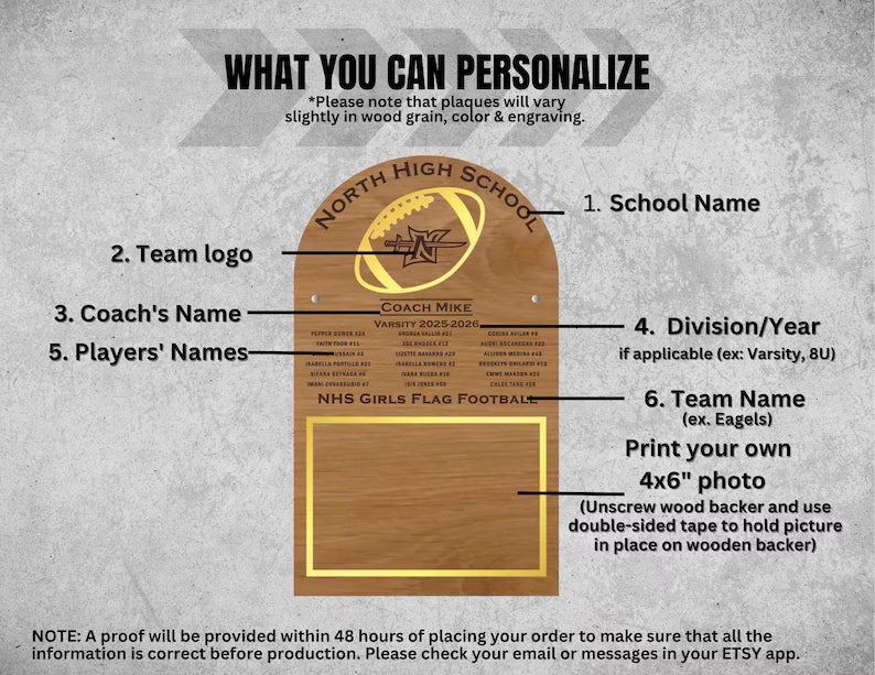 Personalized Football Photo Frame