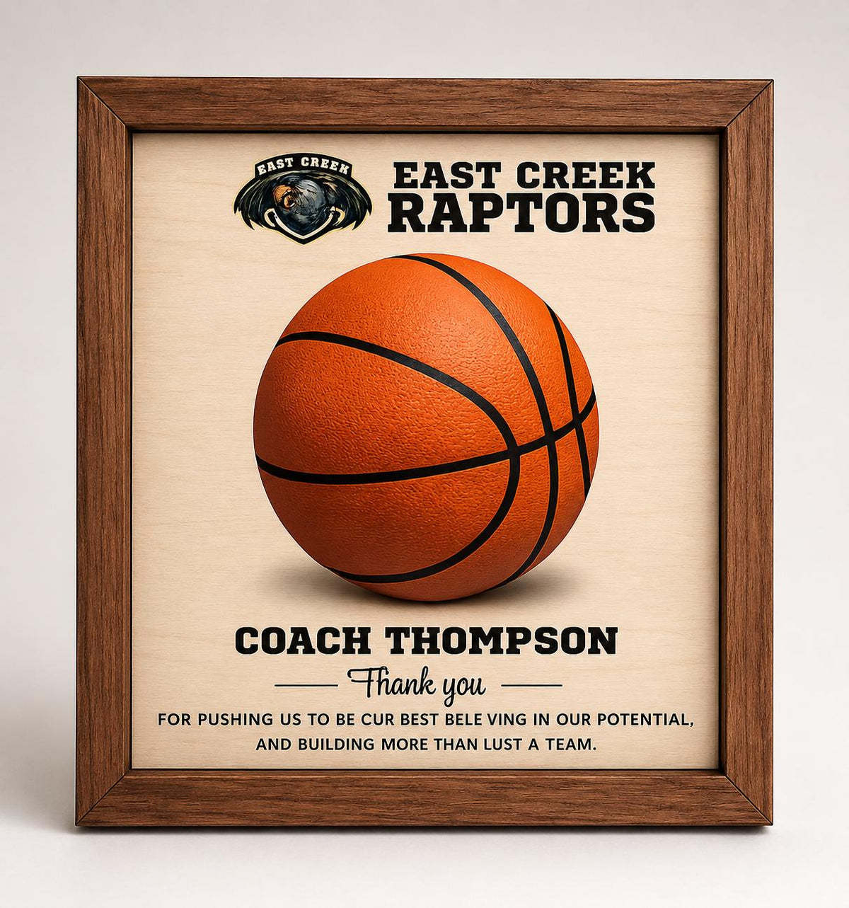 Custom Basketball Coach Signature Plaque