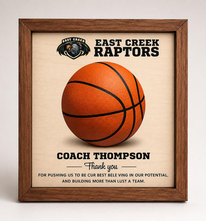 Custom Basketball Coach Signature Plaque