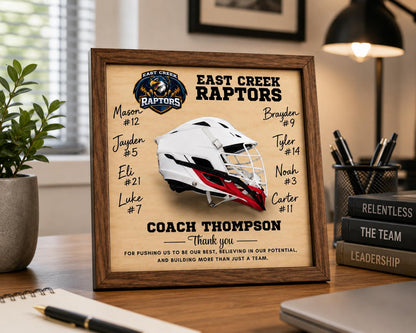 Custom Lacrosse Coach Signature Plaque