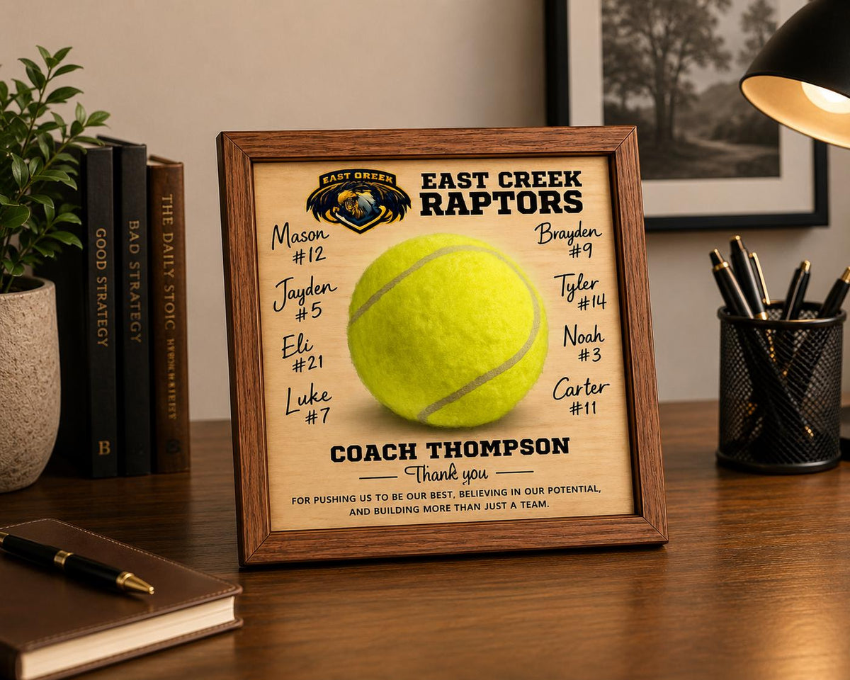 Custom Tennis Coach Signature Plaque