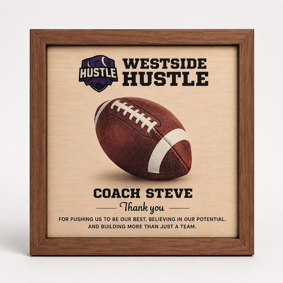Custom Football Coach Signature Plaque