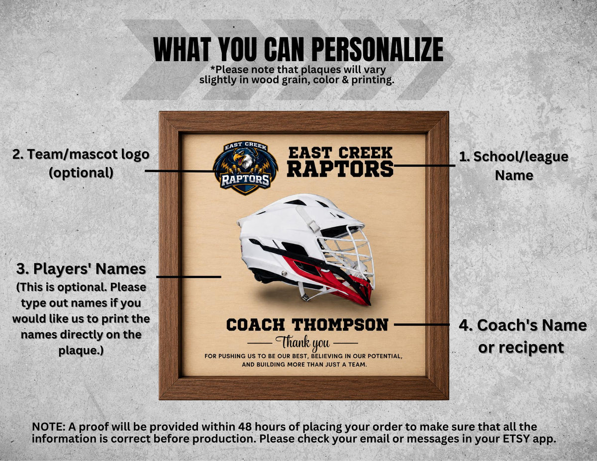Custom Lacrosse Coach Signature Plaque