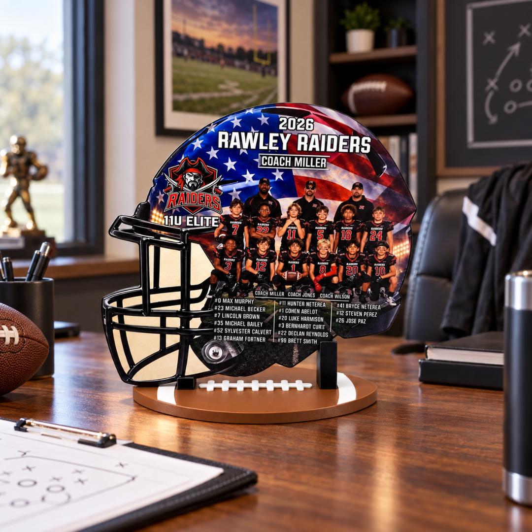 Personalized Team Photo Football Helmet Plaque