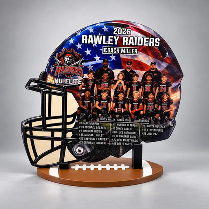 Personalized Team Photo Football Helmet Plaque