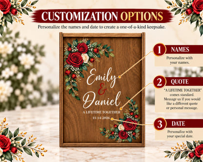 Personalized Wine Gift Keepsake Box Set With Wood Lid