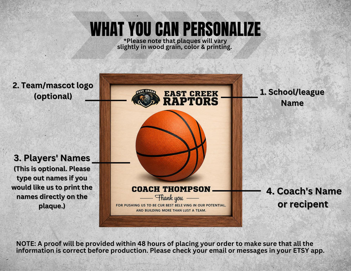 Custom Basketball Coach Signature Plaque