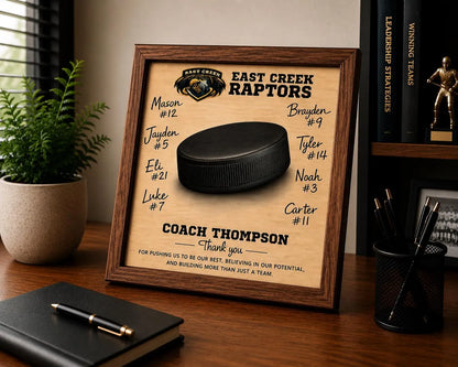 Custom Hockey Coach Signature Plaque