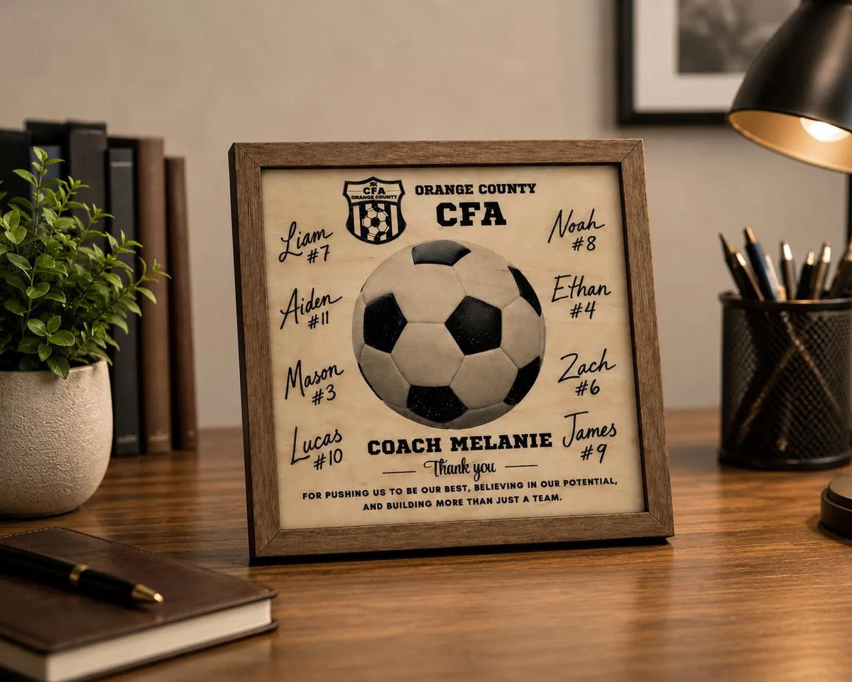 Custom Soccer Coach Signature Plaque