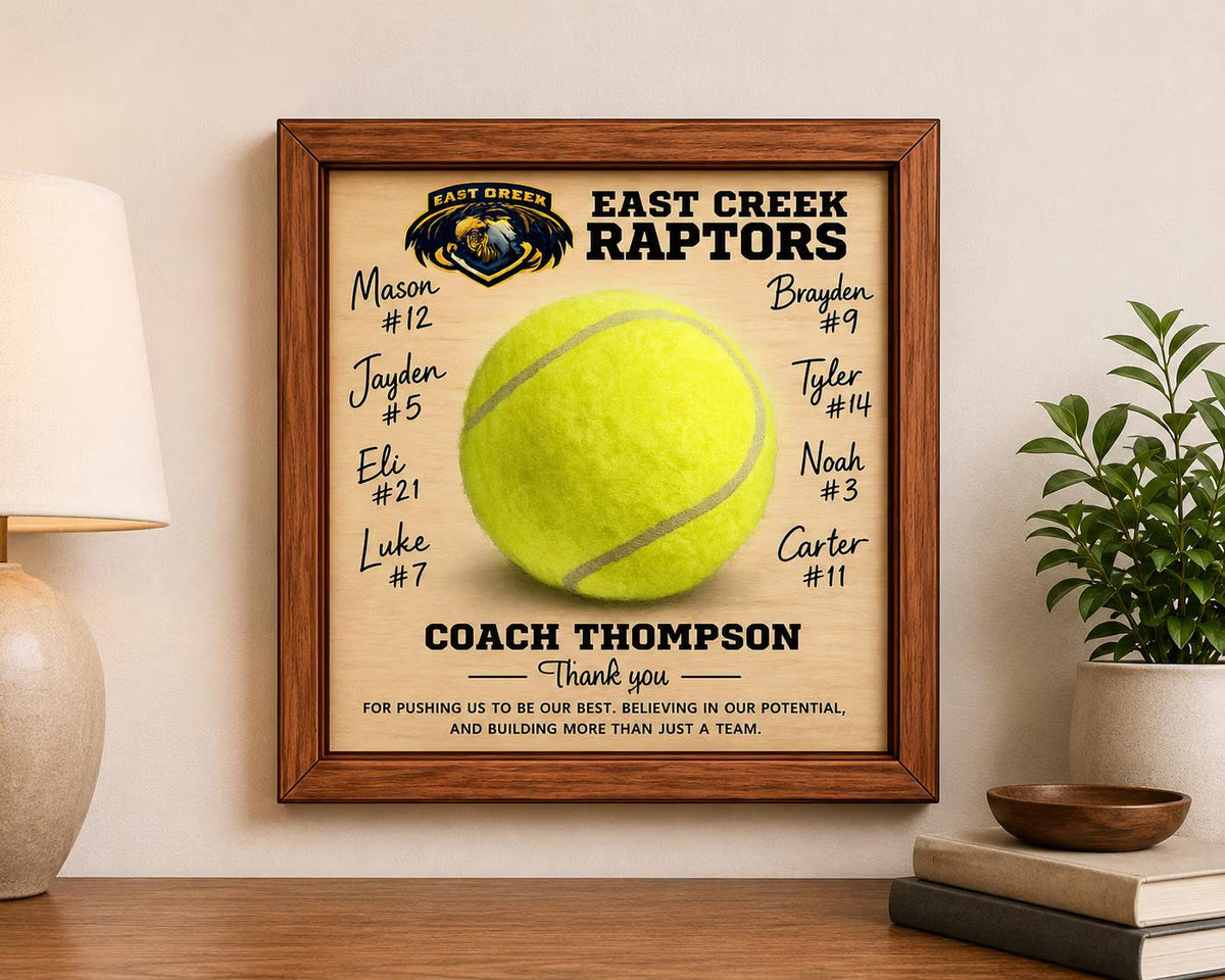 Custom Tennis Coach Signature Plaque