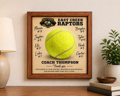 Custom Tennis Coach Signature Plaque