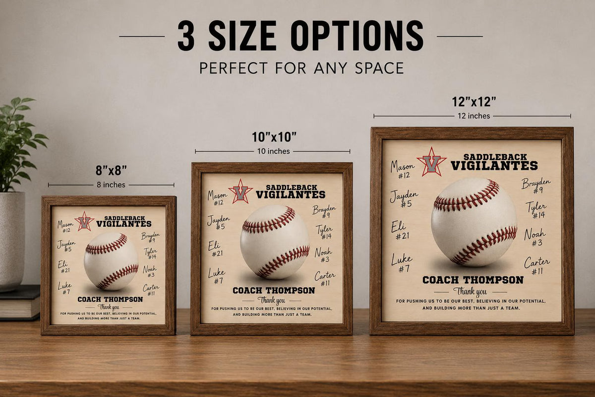 Custom Baseball Coach Signature Plaque