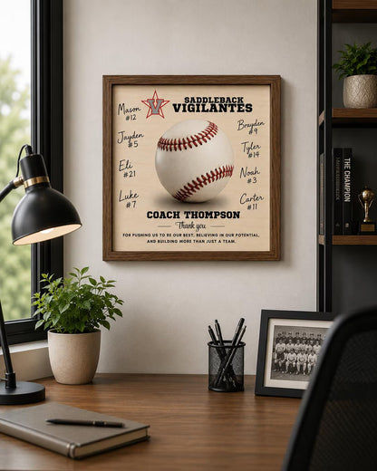 Custom Baseball Coach Signature Plaque