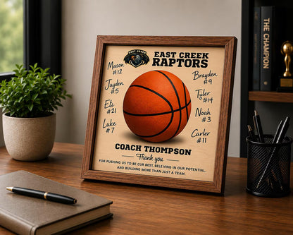 Custom Basketball Coach Signature Plaque