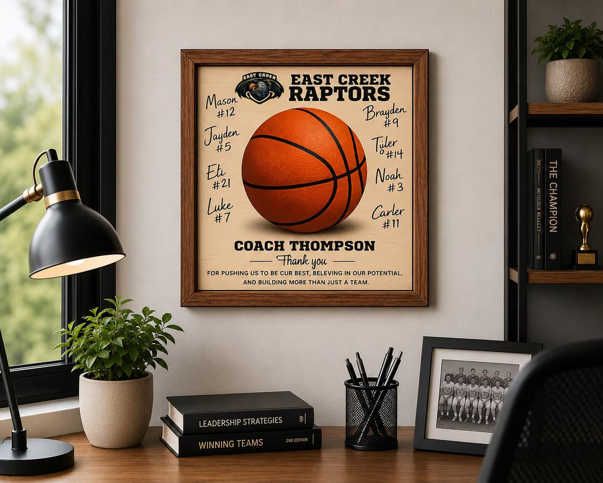 Custom Basketball Coach Signature Plaque