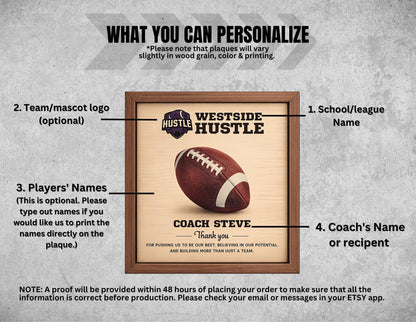 Custom Football Coach Signature Plaque