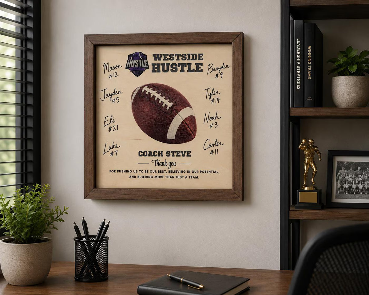 Custom Football Coach Signature Plaque
