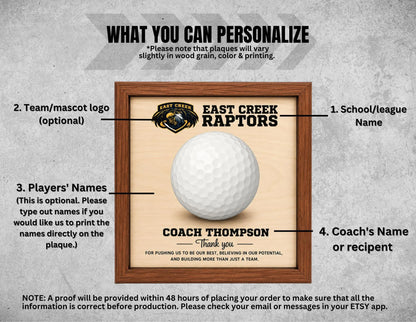 Custom Golf Coach Signature Plaque