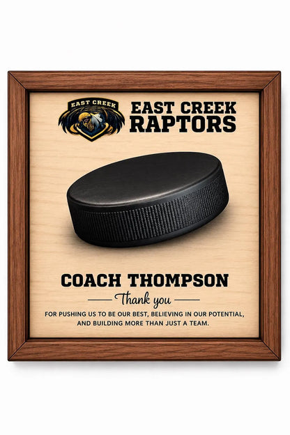 Custom Hockey Coach Signature Plaque