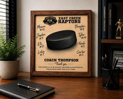 Custom Hockey Coach Signature Plaque