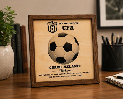 Custom Soccer Coach Signature Plaque