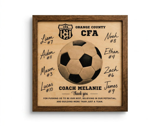 Custom Soccer Coach Signature Plaque