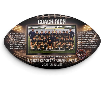Personalized Football Coach Photo Plaque