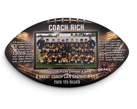 Personalized Football Coach Photo Plaque