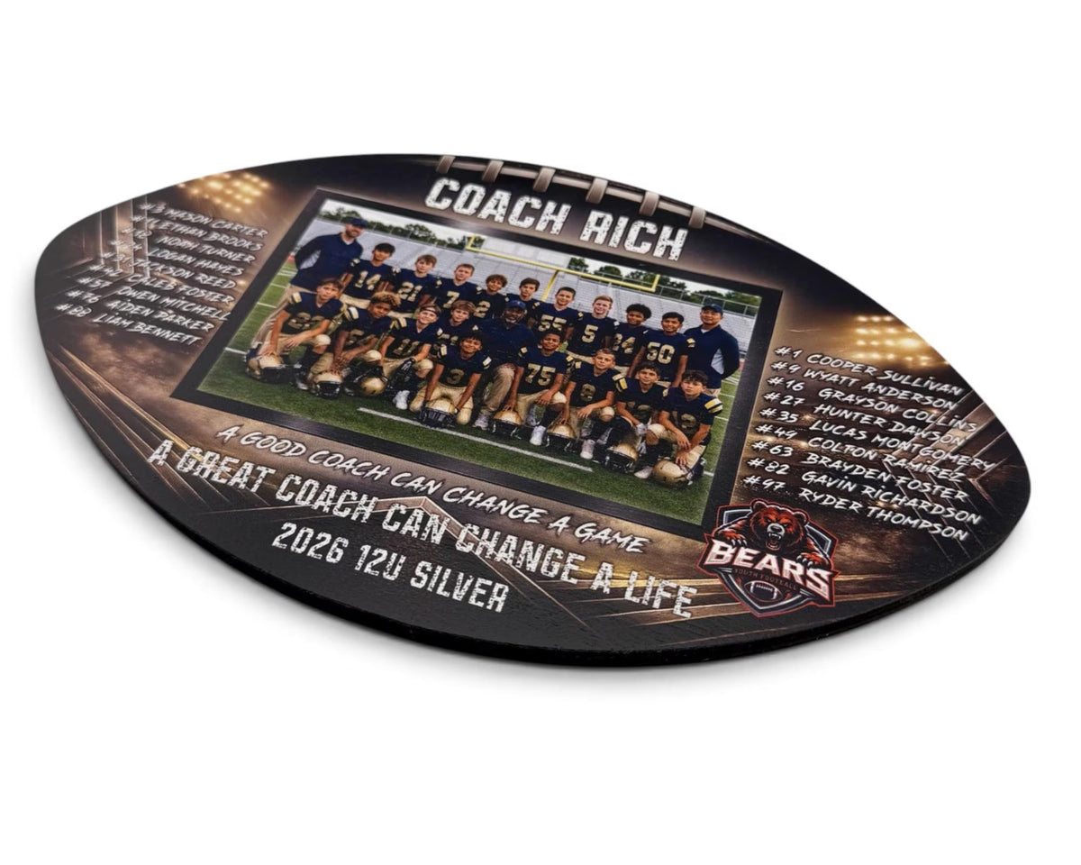 Personalized Football Coach Photo Plaque