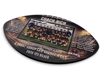 Personalized Football Coach Photo Plaque