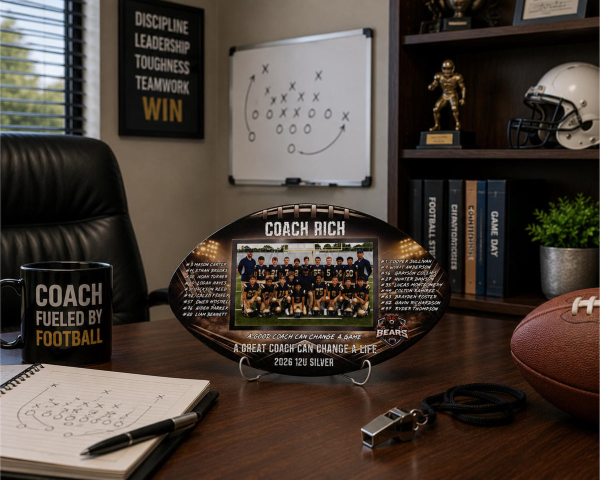 Personalized Football Coach Photo Plaque