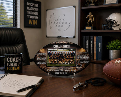 Personalized Football Coach Photo Plaque