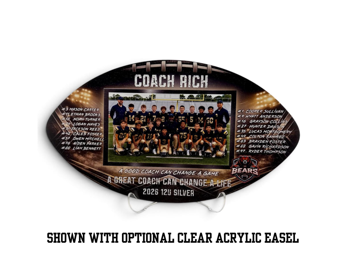 Personalized Football Coach Photo Plaque