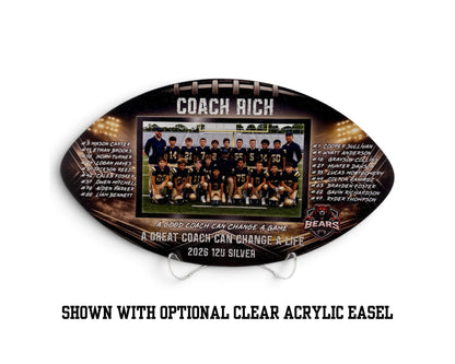 Personalized Football Coach Photo Plaque