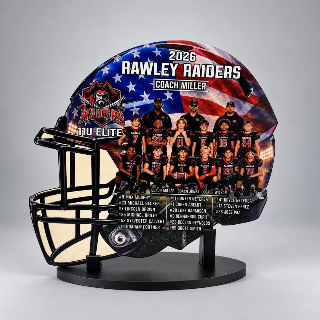 Personalized Team Photo Football Helmet Plaque