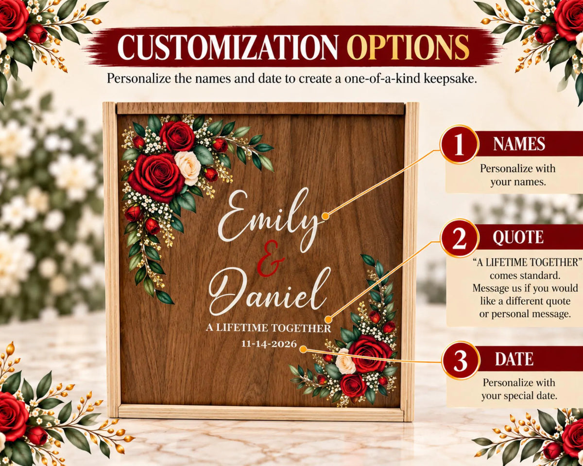 Personalized Walnut and Birch Wine Keepsake Box Set
