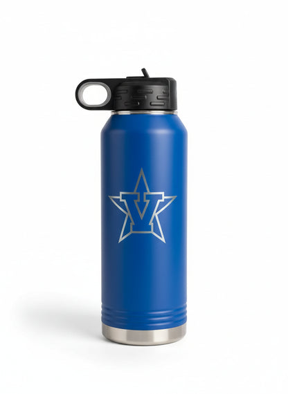 blue laser engraved water bottle
