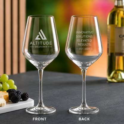 Custom Engraved Silhouette 16 oz Wine Glass