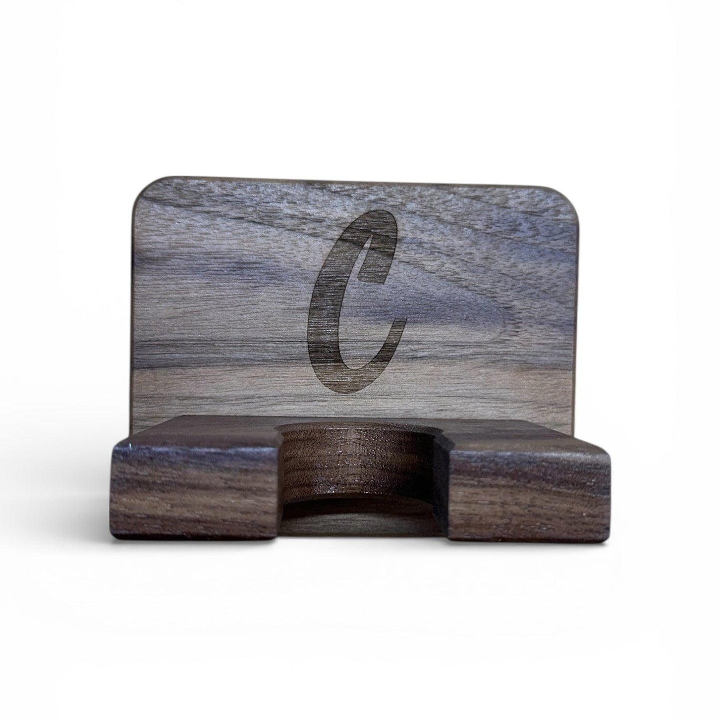 single walnut bat rack with custom text