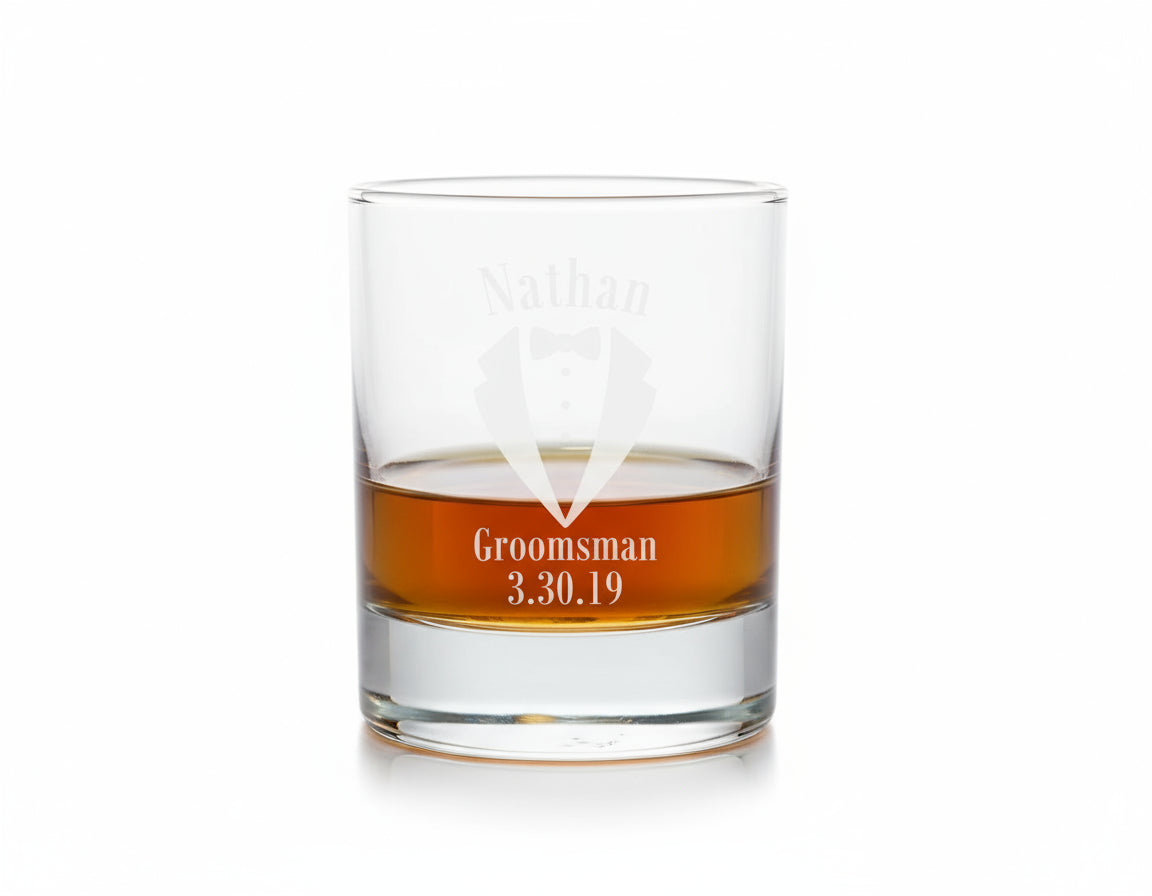 Customized Groomsman Whiskey Glasses